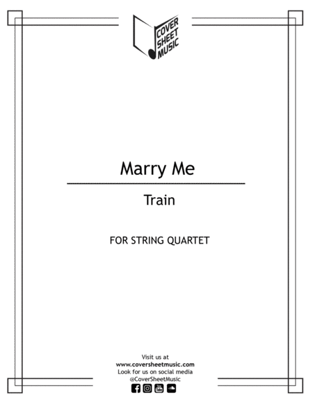 Free Sheet Music Marry Me String Quartet