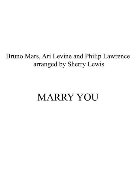 Marry You String Trio For String Trio Sheet Music