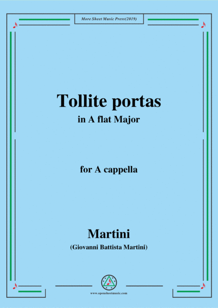 Martini Tollite Portas In A Flat Major For A Cappella Sheet Music