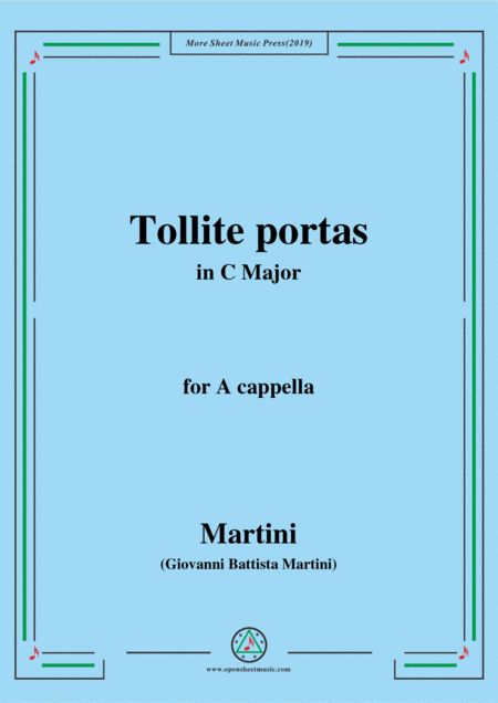 Martini Tollite Portas In C Major For A Cappella Sheet Music