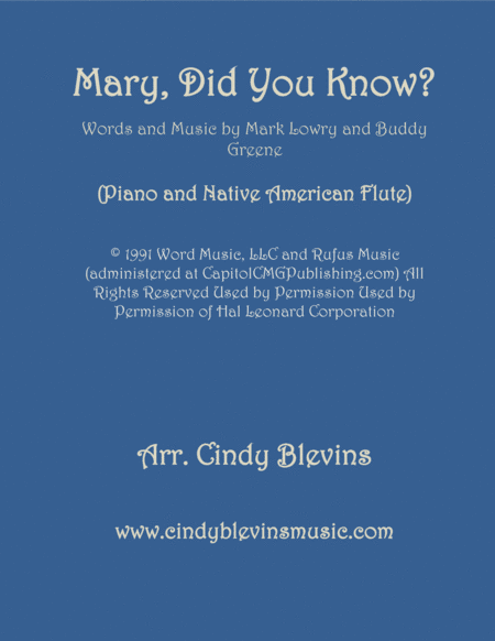 Free Sheet Music Mary Did You Know Arranged For Piano And Native American Flute