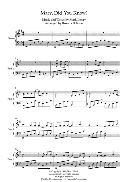 Free Sheet Music Mary Did You Know By Kathy Mattea Piano