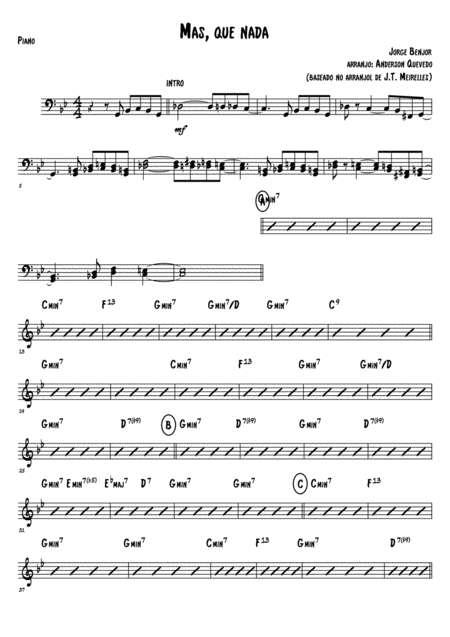 Mas Que Nada Piano Sheet Music