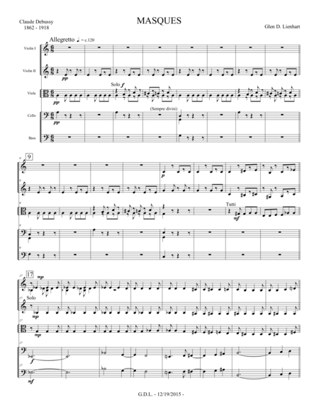 Masques Extra Score Sheet Music