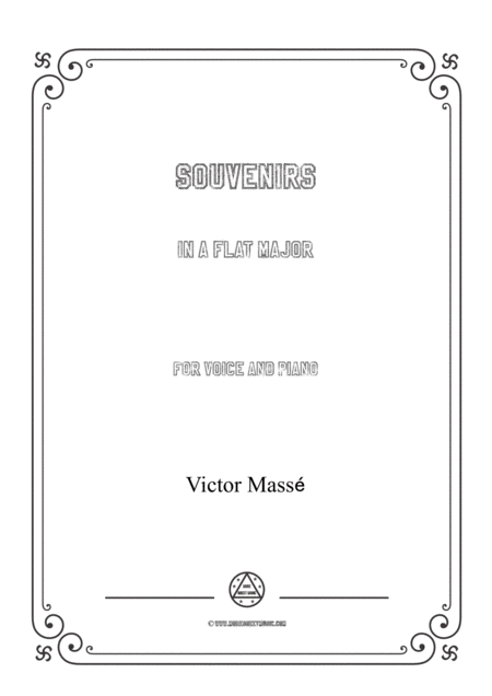 Masse Souvenirs In A Flat Major For Voice And Piano Sheet Music