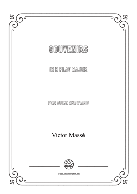 Masse Souvenirs In E Flat Major For Voice And Piano Sheet Music