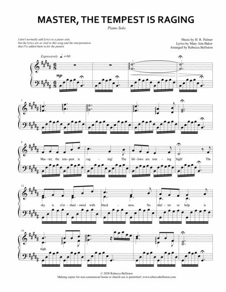 Free Sheet Music Master The Tempest Is Raging Piano Solo