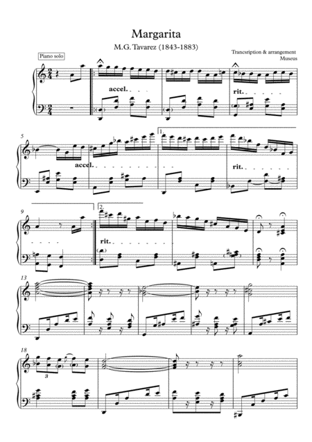 Masterpieces For Solo Piano By Tavarez Sheet Music