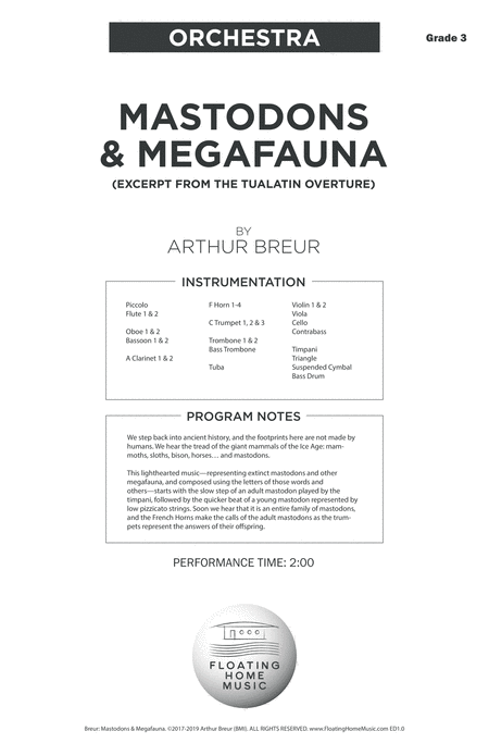 Mastodons Megafauna Orchestra Sheet Music