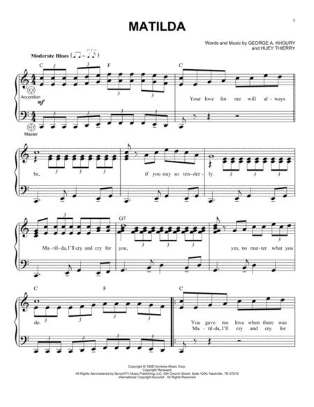 Free Sheet Music Matilda