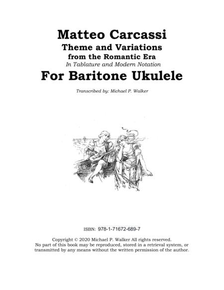 Matteo Carcassi Themes And Variations Transcribed For Baritone Ukulele Sheet Music