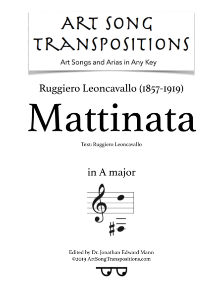 Mattinata A Major Sheet Music