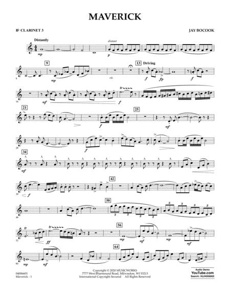 Free Sheet Music Maverick Bb Clarinet 3