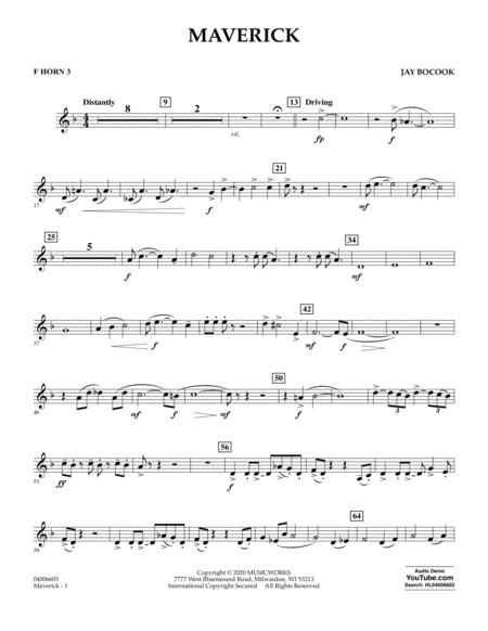 Free Sheet Music Maverick F Horn 3