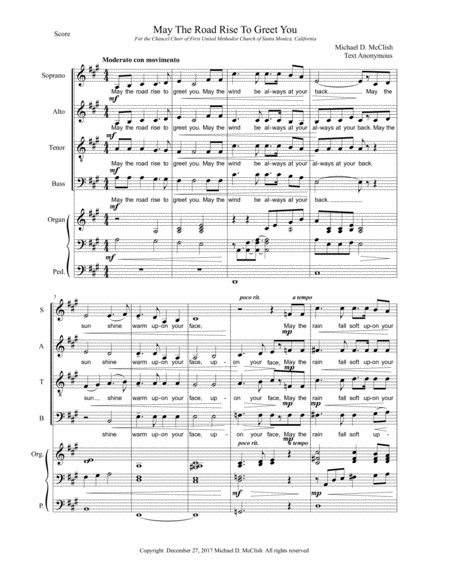 May The Road Satb Organ Sheet Music