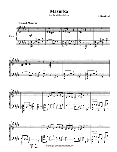 Mazurka In C Sharp Minor Sheet Music