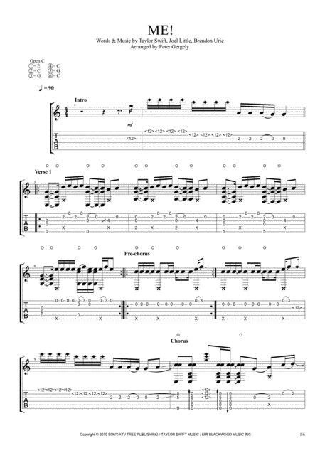 Me Fingerstyle Guitar Sheet Music