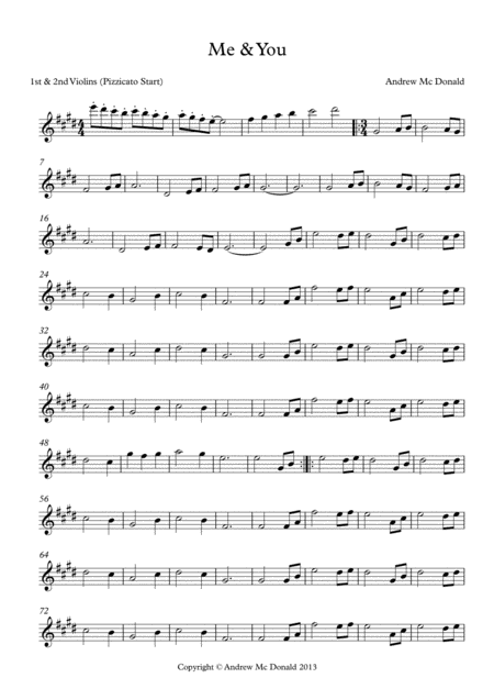 Free Sheet Music Me You Violins 1 2 Strings Score