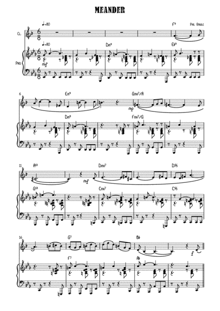 Meander Clarinet Solo Sheet Music