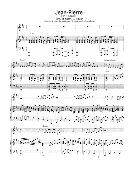 Free Sheet Music Meddley Jean Pierre Partition De Piano D Accompagnement