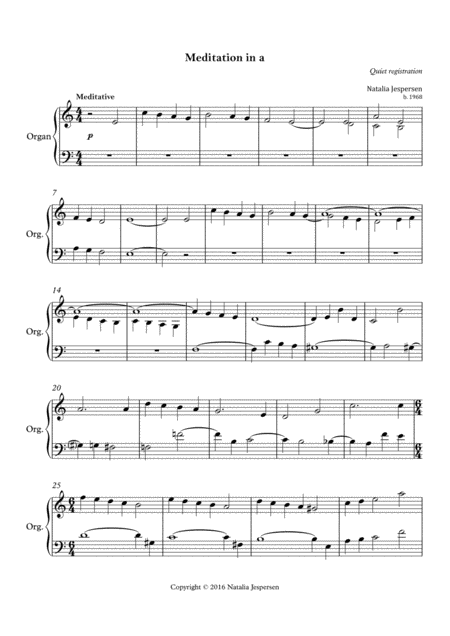 Free Sheet Music Meditation In A