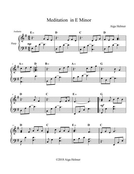 Free Sheet Music Meditation In E Minor