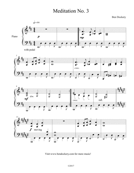 Free Sheet Music Meditation No 3