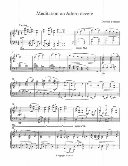 Free Sheet Music Meditation On Adoro Devote