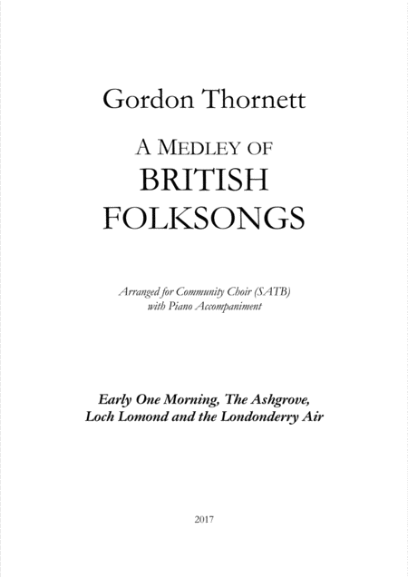 Free Sheet Music Medley Of British Folksongs
