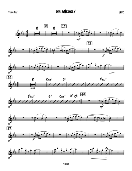 Free Sheet Music Melancholy Tenor