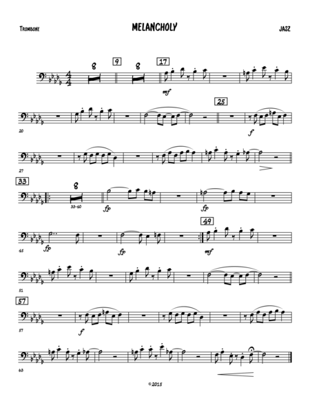 Free Sheet Music Melancholy Trombone