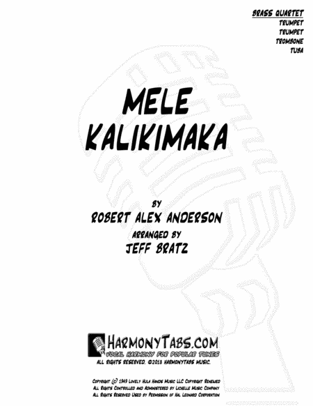 Free Sheet Music Mele Kalikimaka Brass Quartet