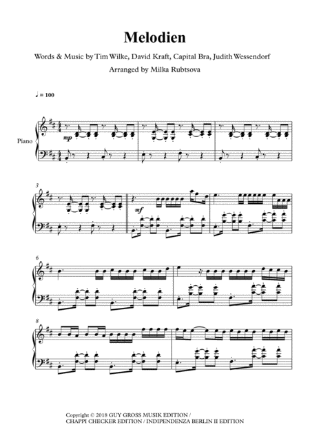 Free Sheet Music Melodien