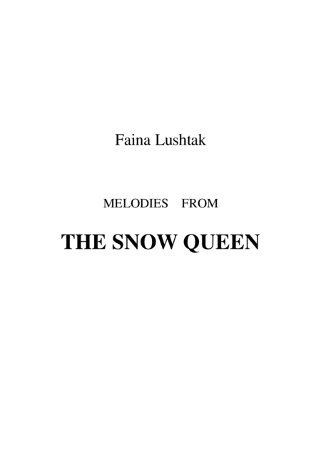 Free Sheet Music Melodies From The Snow Queen Faina Lushtak