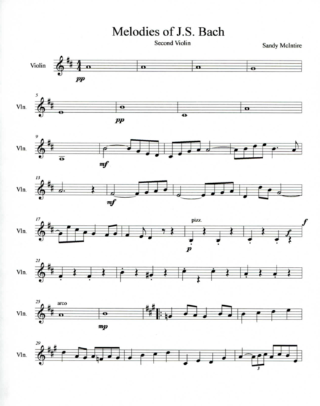 Melodies Of Js Bach Second Violin Part Sheet Music