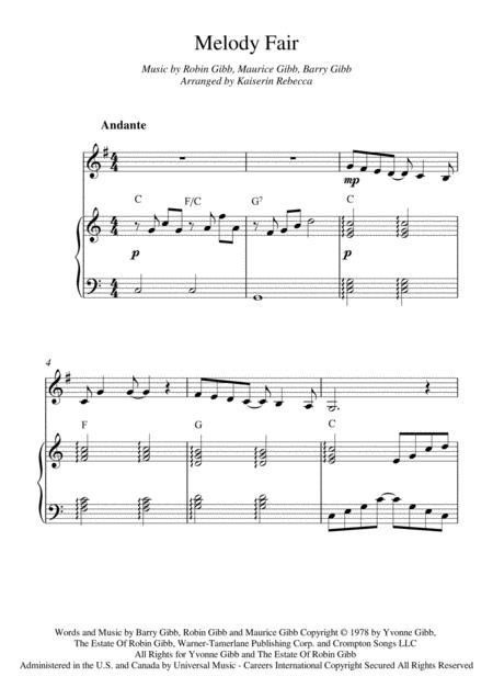 Free Sheet Music Melody Fair Horn Solo And Piano Accompaniment