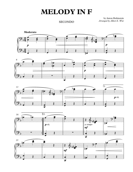 Free Sheet Music Melody In F