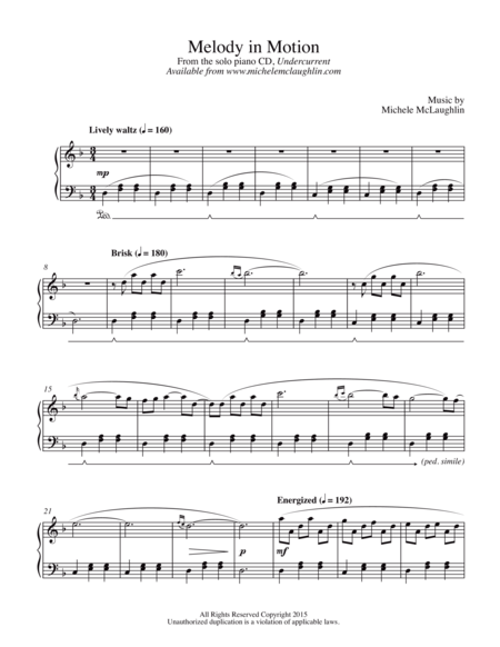 Free Sheet Music Melody In Motion