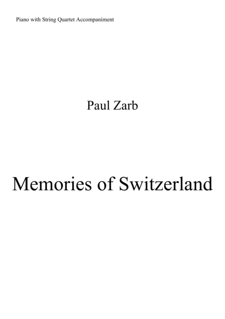 Free Sheet Music Memories Of Switzerland