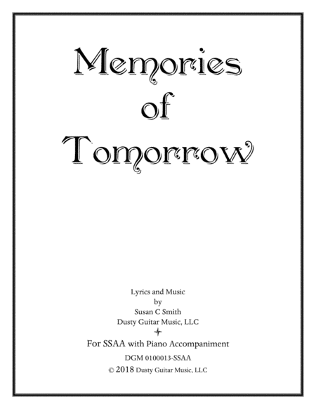 Memories Of Tomorrow Sheet Music