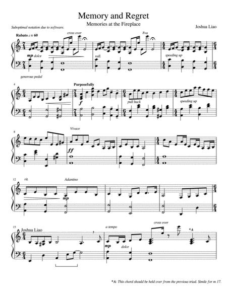 Free Sheet Music Memory And Regret