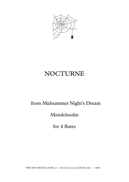 Free Sheet Music Mendelsohn Nocturne From Midsummer Nights Dream Arranged For 4 Flutes