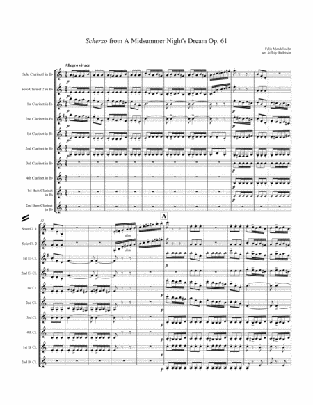 Free Sheet Music Mendelssohn Scherzo From A Midsummer Nights Dream