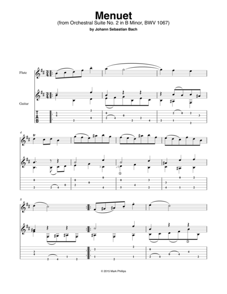 Menuet From Orchestral Suite No 2 In B Minor Bwv 1067 Sheet Music