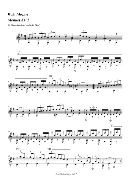 Free Sheet Music Menuet Kv 5