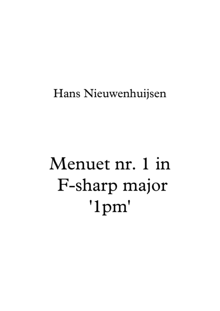 Free Sheet Music Menuet Nr 1 In F Sharp Major 1pm