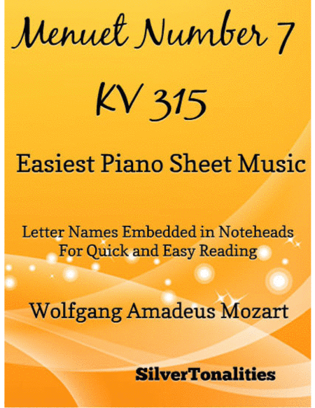 Menuet Number 7 Kv 315 Easy Piano Sheet Music Sheet Music