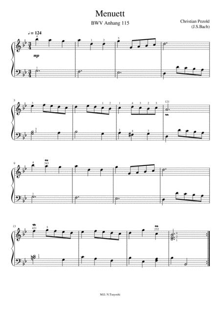 Free Sheet Music Menuett G Minor