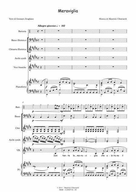 Free Sheet Music Meraviglia Band Version