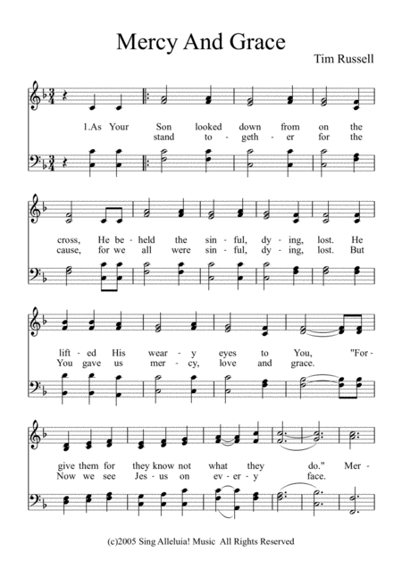 Free Sheet Music Mercy And Grace